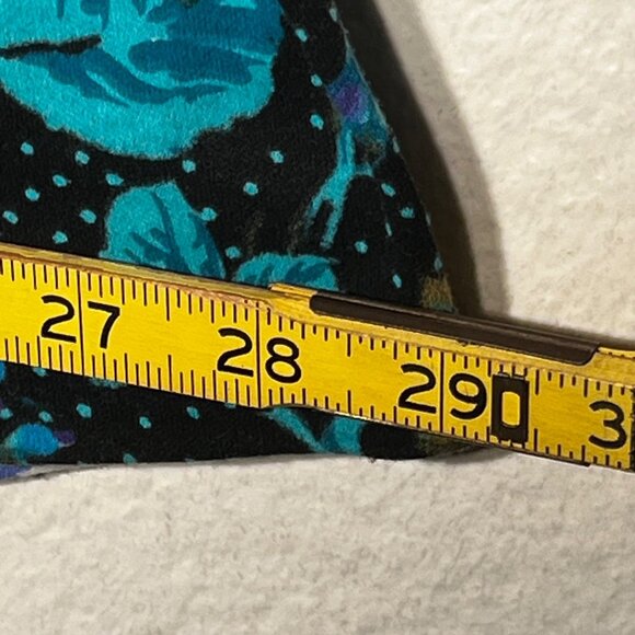 Fritzi Medium Black With Purple & Teal Rose Vintage Floral Midi Skirt U.S.A. Off - Picture 11 of 13